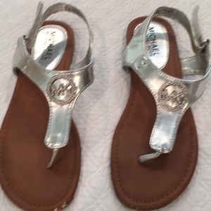Silver flat sandals